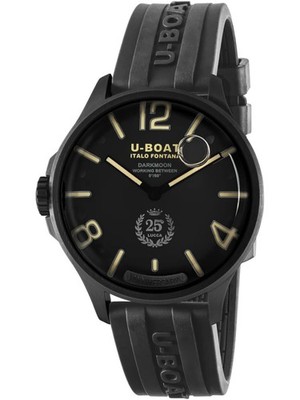 U-Boat 2026 Darkmoon Anniversary 46mm 5ATM Capsoil Quartz Unisex Black Rubber...