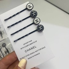 Set of 4 Hairpins Black/White Hair Clips GWP VIP Gift ChanelBeaut 