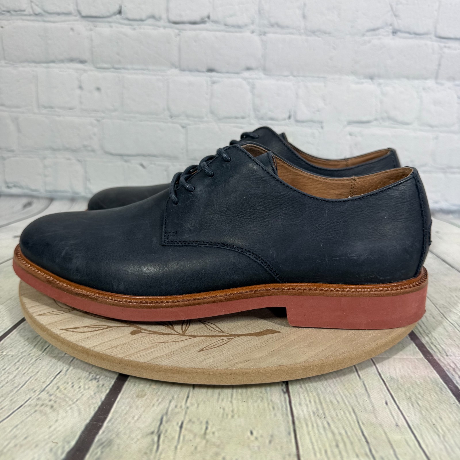 Polo Ralph Lauren Torrington NT Navy Blue Leather Oxford Bucks Size 9 D Shoes thumbnail 3