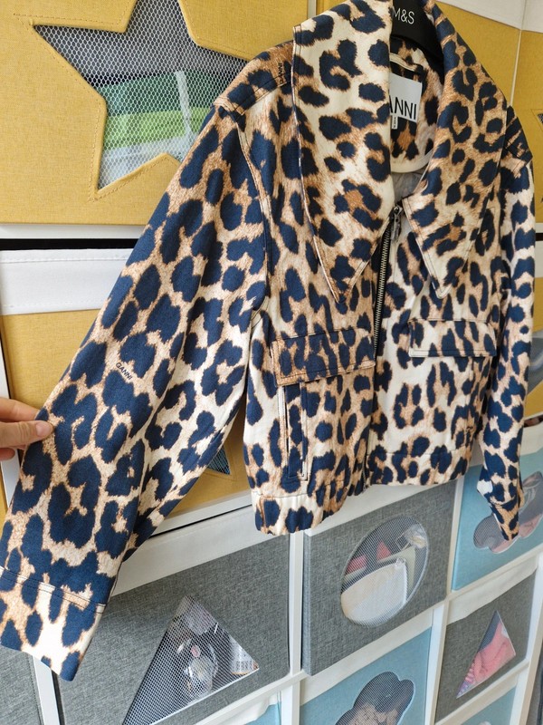 Ganni women's Leopard Jacket size eu 36 (8-12) image 8