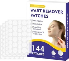 Wart Remover Patches with Maximum Strength, Adhesive and Waterproof 144 Patches
