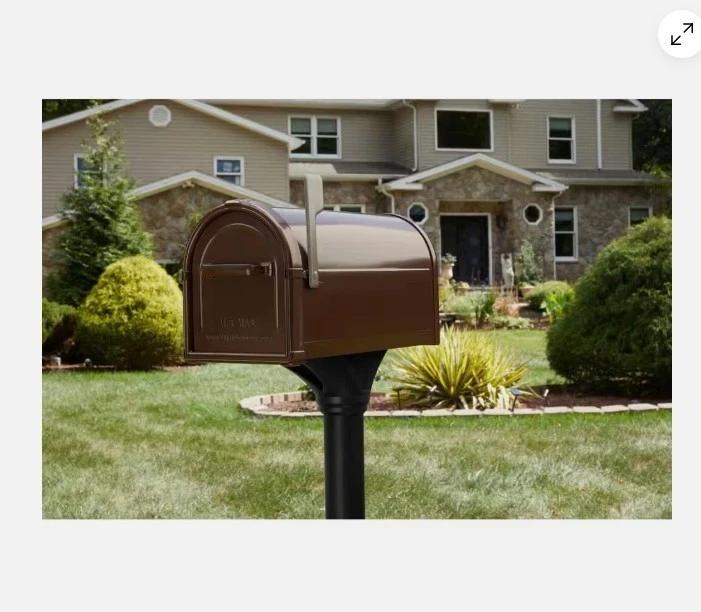 Hillsborough Copper, Large, Steel, Post Mount Mailbox with Silver Flag - Image 2 of 4