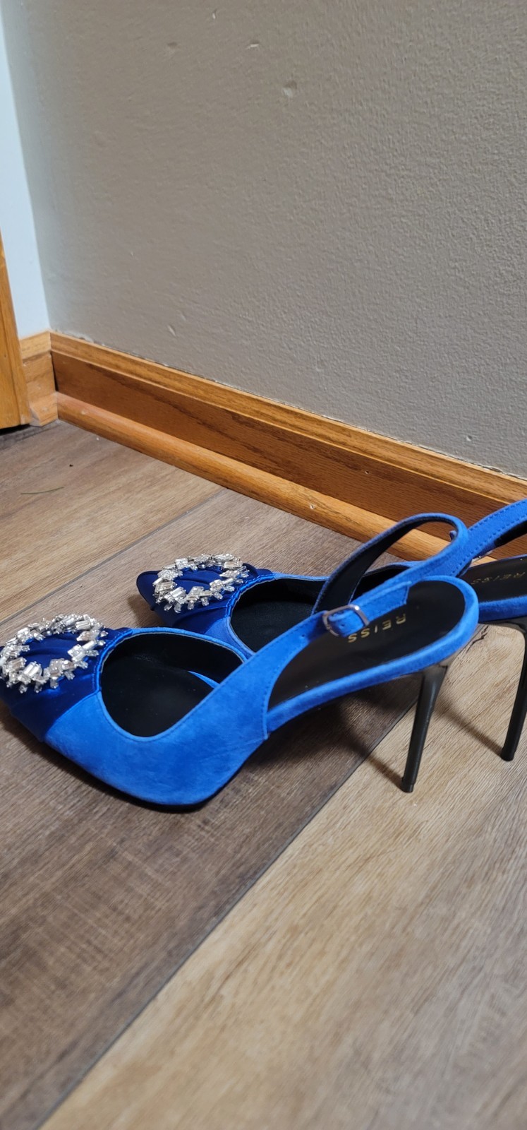 Reiss Blue Embelished Slingback Heel Size 9 image 7