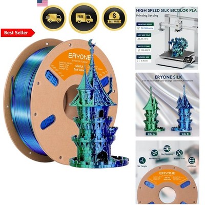 Silk Dual Color PLA Filament 3D Printer Bicolor 1.75mm 1KG Blue Green