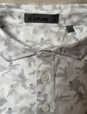 G/Fore Men's Golf Polo Shirt  Skull Camo Pattern  Large