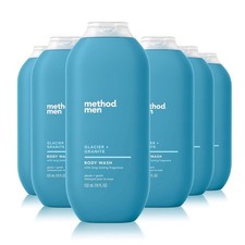 Method Men Body Wash, Glacier Granite, Paraben 18 Fl Oz Pack of 6 , Clear