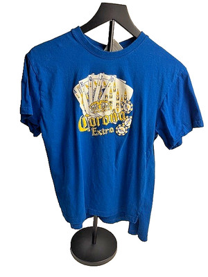 Corona Extra Mens Size M Blue Royal Flush Graphic T shirt