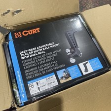 Curt Adjustable Ball Mount Dual Ball 2 Shank 15k Lbs Deep Drop 45936 New