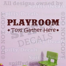 PLAYROOM TOYS GATHER HERE Nursery Quote Vinyl Wall Decal Decor Art Sticker 