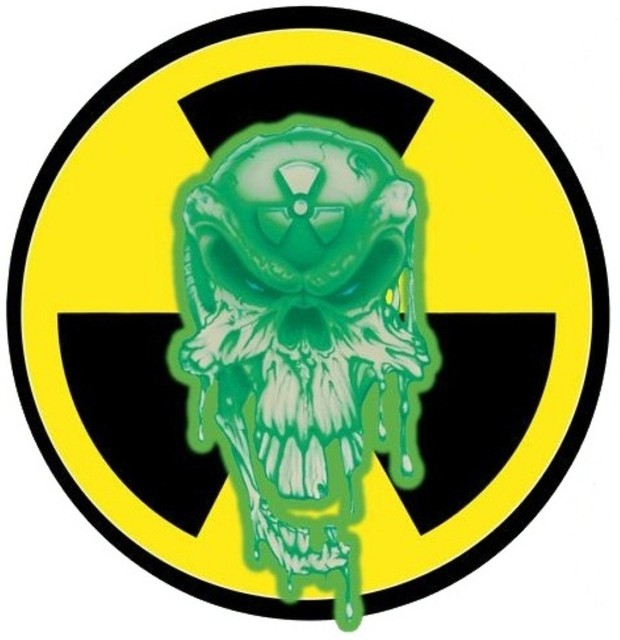 RADIOACTIVE SKULL BUMPER STICKER LAPTOP STICKER ROUND eBay