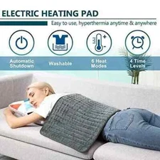 24''×12'' Heating pad Electric Heat Pad for Back Pain and Cramps, Auto Shutoff