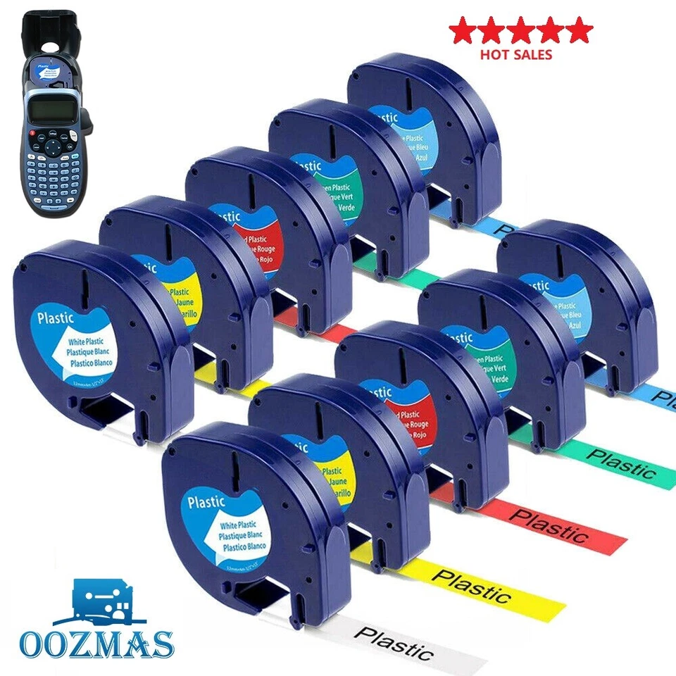 OOZMAS Compatible with Dymo LetraTag Refill White Plastic 91201 Label Tape 12mm LT-100H