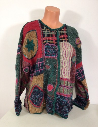 Express Vintage Wool Cardigan Sweater Womens Small - 第 1/7 張圖片