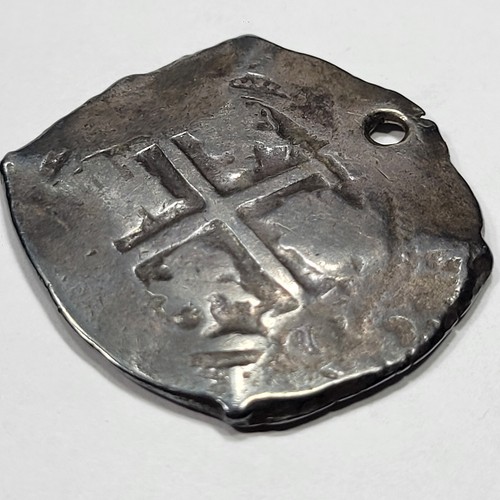 1667 DATED Cob 8 Reales Potosi Bolivia Holed 26.5g Spanish Pirate Age *J848 - 第 3/4 張圖片