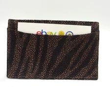 Card Case Slim Design Business Credit Tiger Embossed Graphic Image Brown