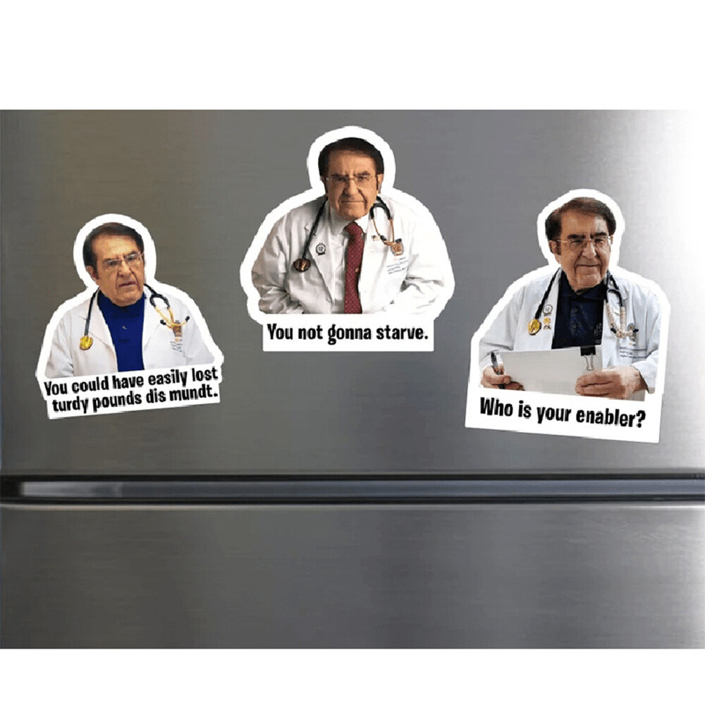 3PCS Funny Dr Now Refrigerator Weight Loss Fridge Decorative