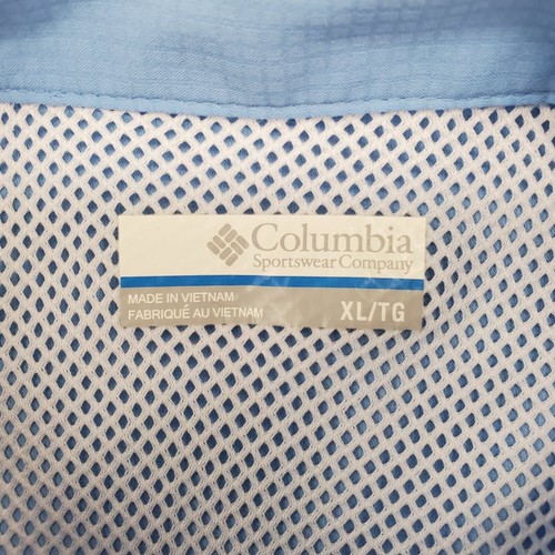 Columbia Women's Size XL Vented Fishing Short Sleeve Button Up Cotton Shirt Blue - Picture 9 of 12