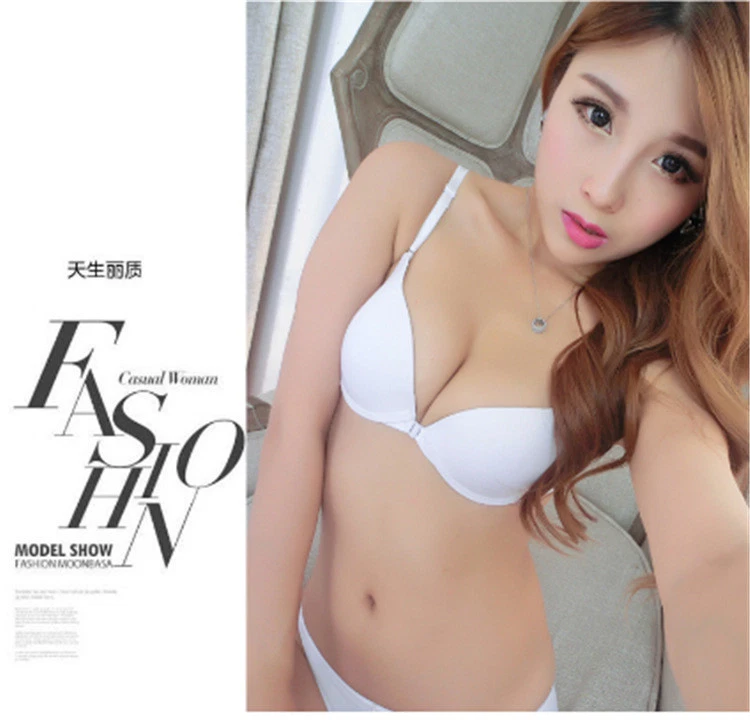 Женская мягкая микрофибра склеенный спереди застежки футболка бюстгальтер спереди кнопка все цвета - Изображение 4 из 4