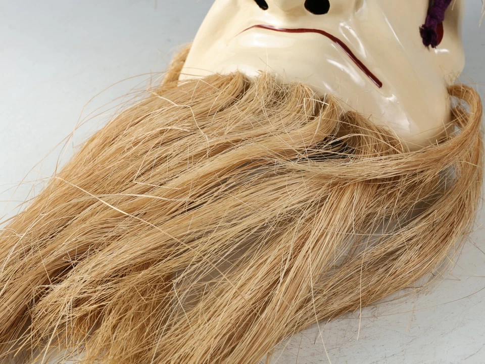 Antigua placa de máscara vintage de madera Noh Kagura - Omoikane- producto Showa Foto 4 de 4