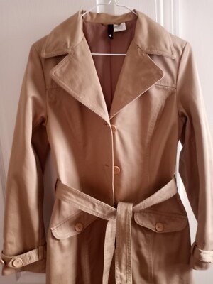 Women's H & M Divided Tan Classic Trench Coat Size 4