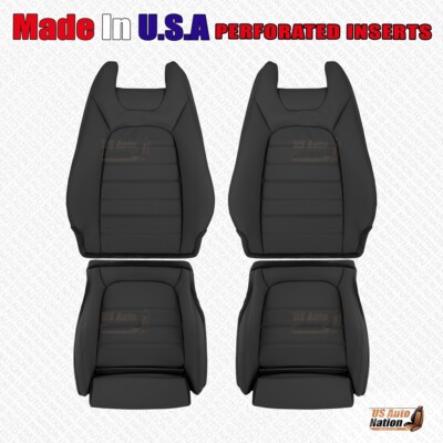 2015-2023 For Mercedes Benz C300 Leather Perf. Front Replacement Covers Black