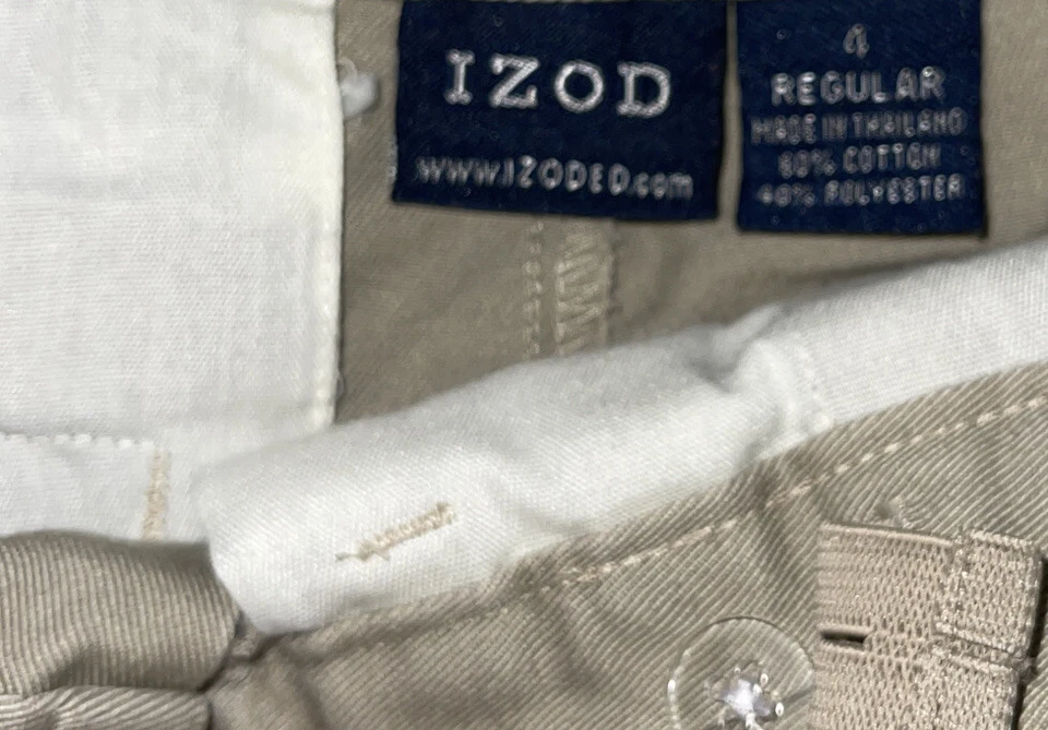 Pantalones Cortos Uniforme IZOD Caqui Talla 4 Foto 3 de 3
