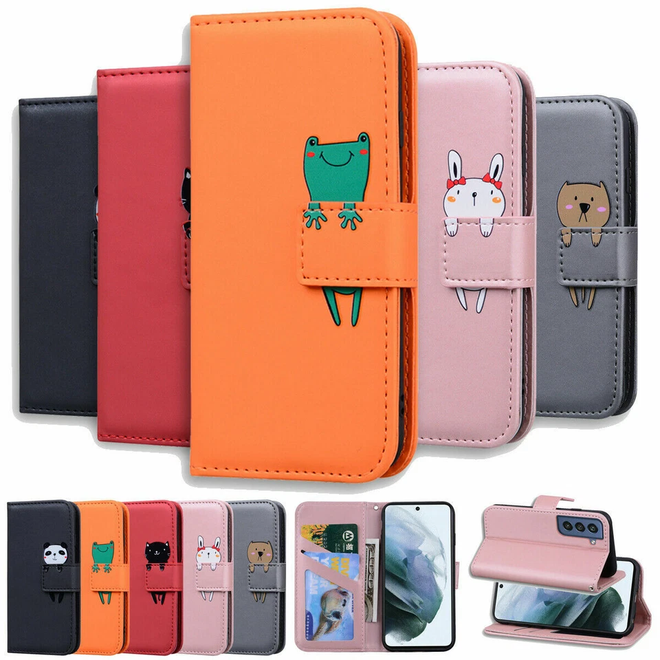 Flip Frog Panda Leather Wallet Phone Case For Samsung  S20 S21 Ultra Note 20 5G - Image 2 of 4