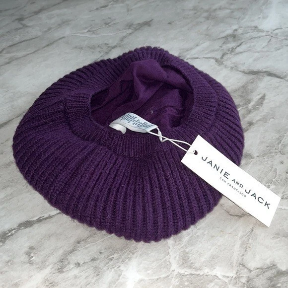 NWT Janie and jack purple beret hat 12-24 months - Image 2 of 3