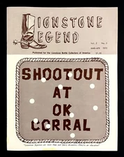 1972 Lionstone Bottle Collectors Legend OK Corral Shootout Old West VTG Bulletin
