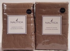 Nautica Woodland Floral 2 Quilted Euro Shams - Brown