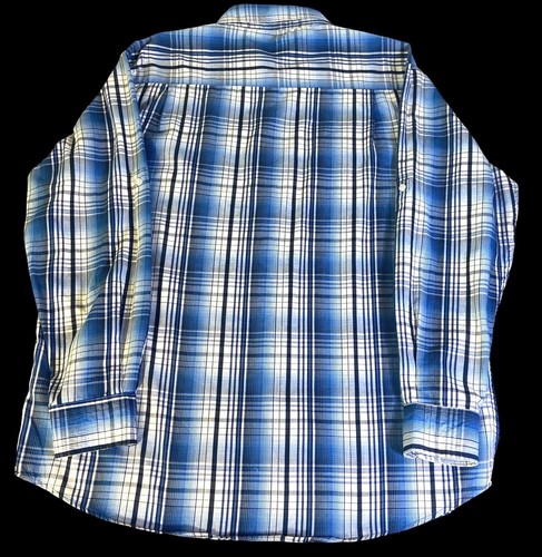 Beverly Hills Polo Club camicia uomo manica lunga con bottoni blu a quadri taglia XXL - Foto 2 di 11