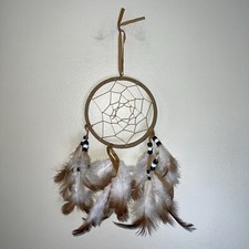 Dream Catcher Dreamcatcher Beige Tan Black  White Beads