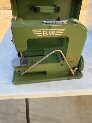 Vtg Swiss Elna Green Grasshopper Sewing Machine 1950 Power