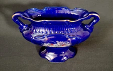 Vintage Japanese Cobalt Blue Pheasant Double-Handled Tureen