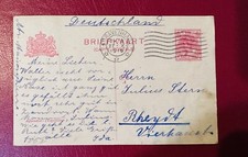 Netherlands 1919 POSTAL CARD TO GERMANY