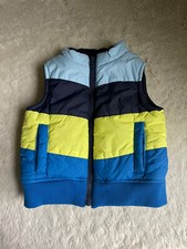 Gymboree Puffer Retro Vest Outerwear 12-24 Months Blue Yellow Retro Ski Stripe