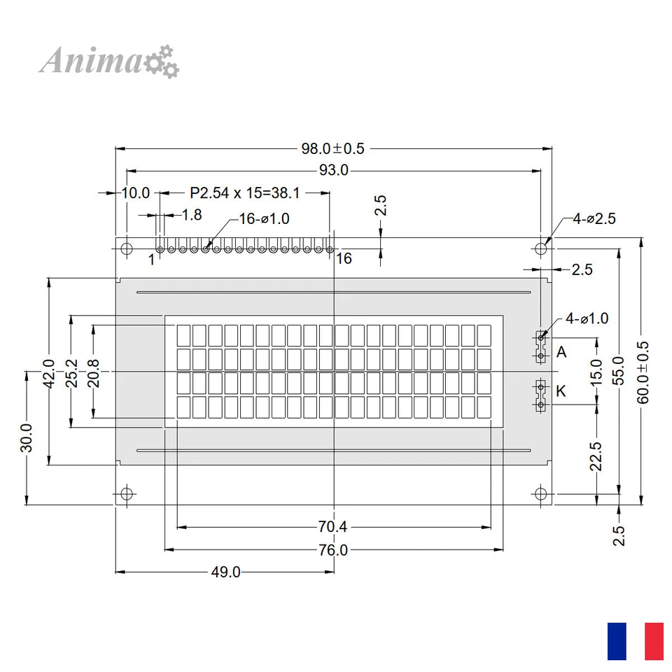 Ecran LCD 2004 avec contrôleur I2C rétroéclairage Bleu ou Vert (4x20 caractères) - Photo 4/4