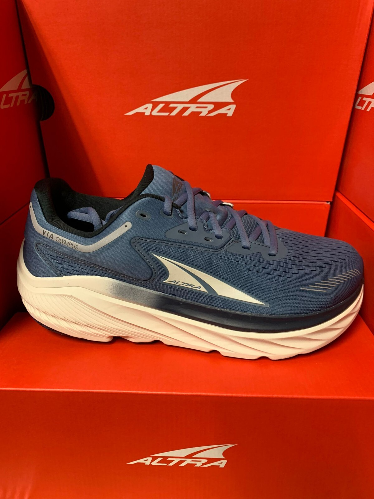 Altra VIA Olympus scarpe da corsa da strada blu da uomo nuove con scatola AL0A82BW4191