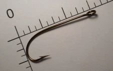 MUSTAD & SON #1 SALMON Fly Tying SPROAT Hook LARGE RING 1/4 longer NORWAY 3369 A