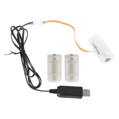 LR14 C Battery Eliminators,USB Power Supply 3Pcs 1.5V Batteries Eliminate Cable