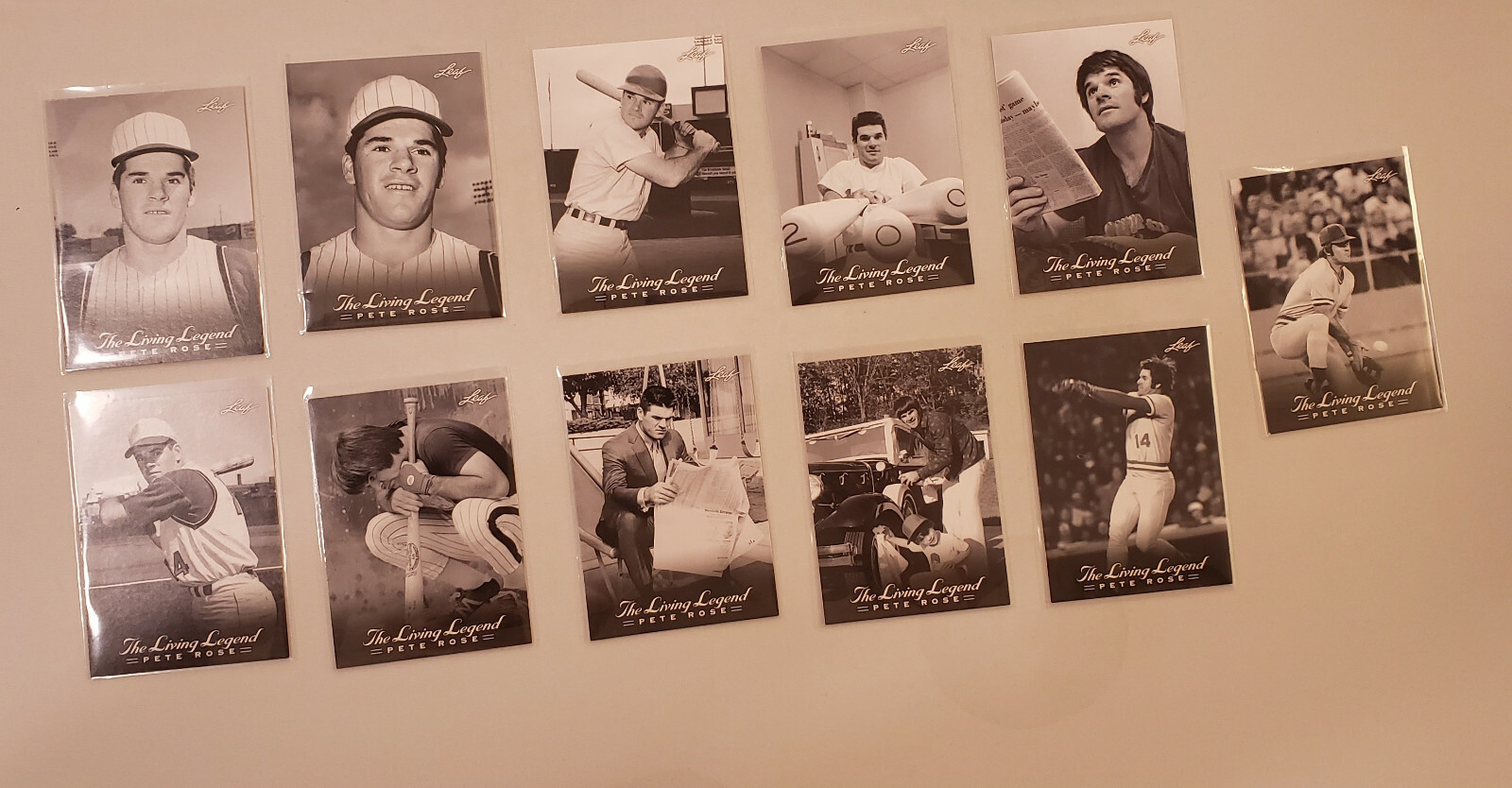 Pete Rose 2012 Leaf The Living Legend Set of MLB Collector's Cards #1-11