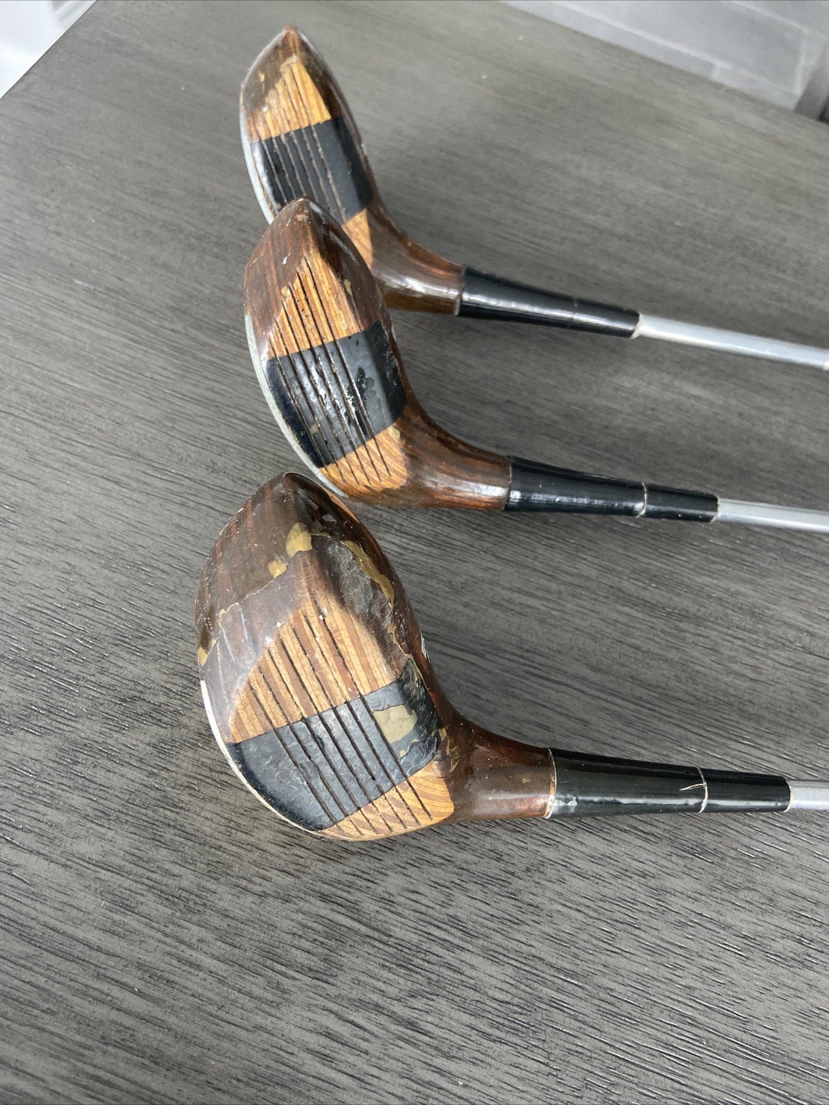 Vintage Wilson 4300 Set Of Woods 1,3,5 Rh Driver Golf Clubs Antique