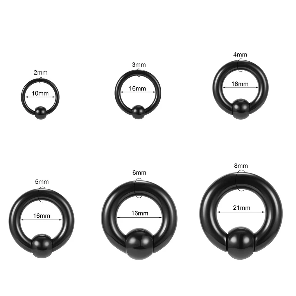 1 par de pendientes de aro calibre de oreja anillos de nariz de acrílico BCR anillos de tabique piercing corporal Foto 3 de 4