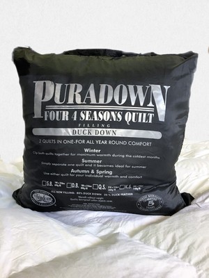 Puradown 4-Seasons Clip Together 80% White Duck Down and 20% Feather Duvet|Quilt