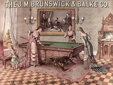 Decoration poster.Billiard.Vintage pool.Room art Decor.Home interior.1879