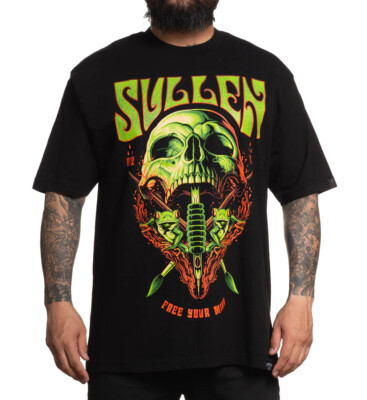 Sullen Clothing T-Shirt Free Mind Art Collective Tattoo Schädel Skull Frosch