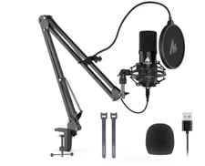 USB Microphone,192KHZ/24Bit Plug & Play PC Computer Podcast Condenser