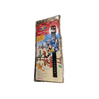 Light Toot Train Watch ''Mickey and Pluto''  RARE VINTAGE NEW