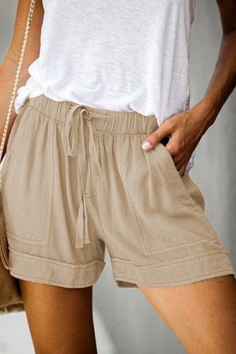 Damen Bermuda Kurze Hose Sommerhose Kordelzug Freizeithose Tasche Strandhose DE - Bild 18 von 38