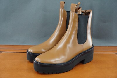 Loeffler Randall Reggie Chelsea Boot Womens 7 Shoes Brown Leather Pull On Casual
